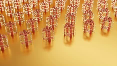 lowing gift boxes on a yellow backdrop background