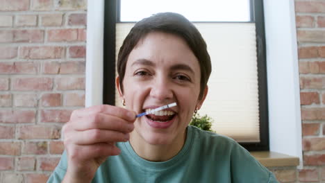 woman doing videocall on the table