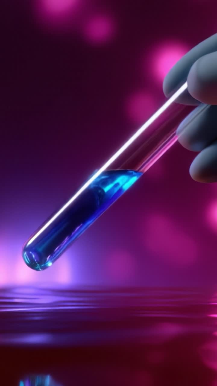Una scena di laboratorio che mostra liquidi dai colori vivaci in provette, evidenziando la sperimentazione scientifica e la ricerca innovativa in chimica e biochimica