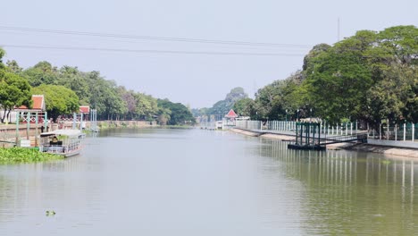 tranquil river scene with gradual activity increase