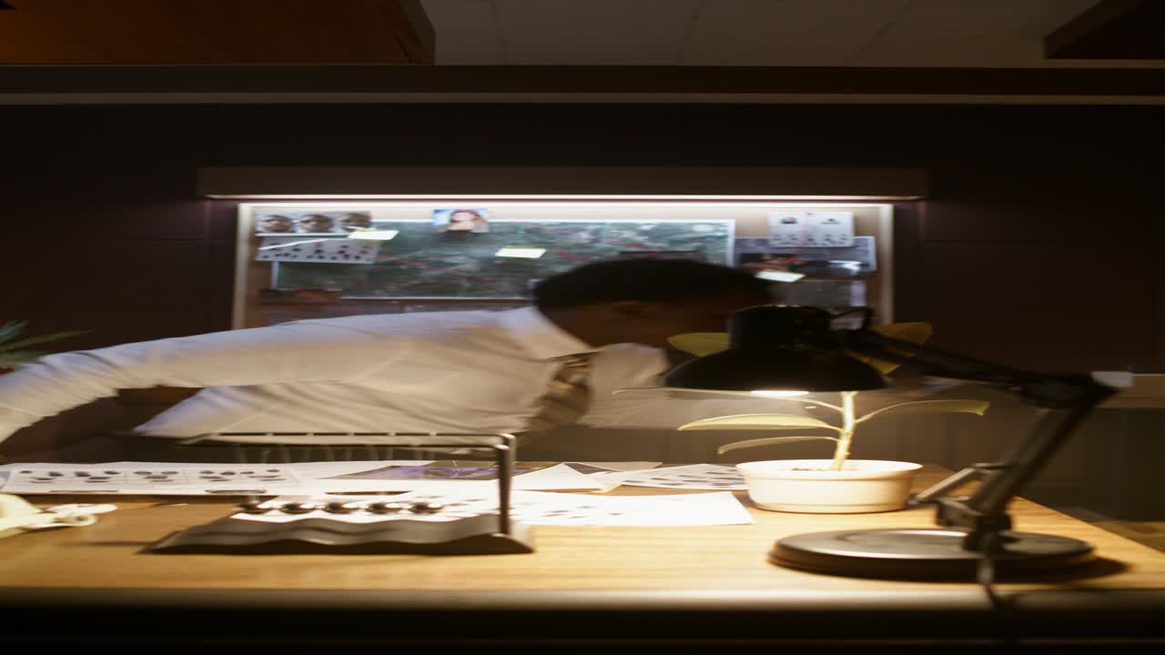 Detective at work in the night