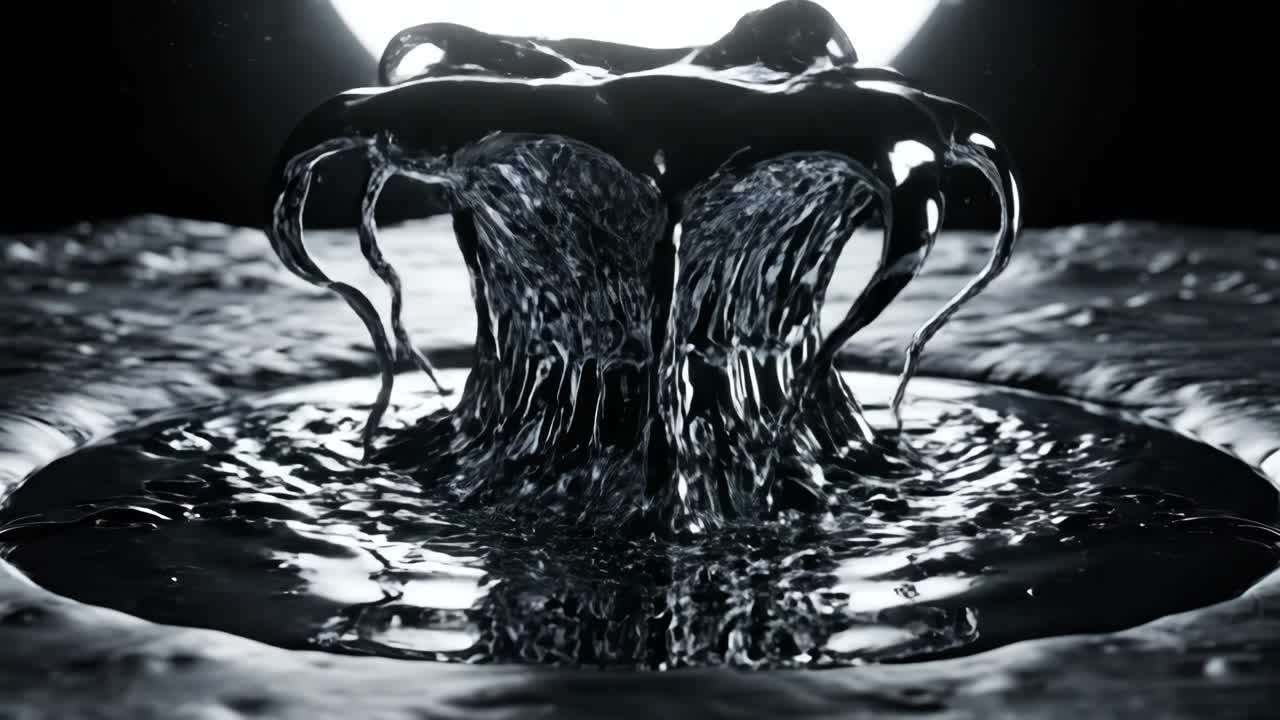 Abstract Black Liquid Formation