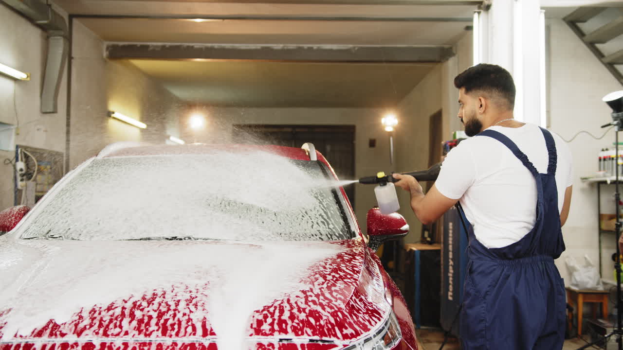 진행 중인 자동차 세탁