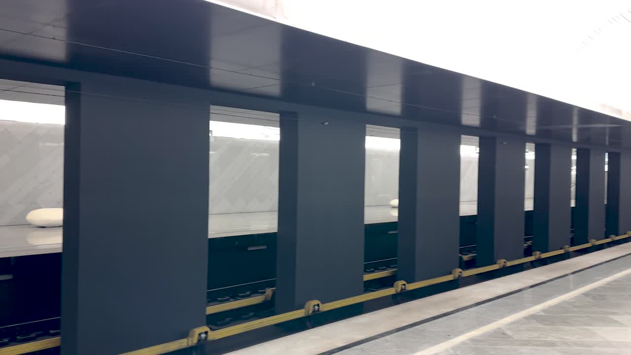 Panorama of an empty metro station