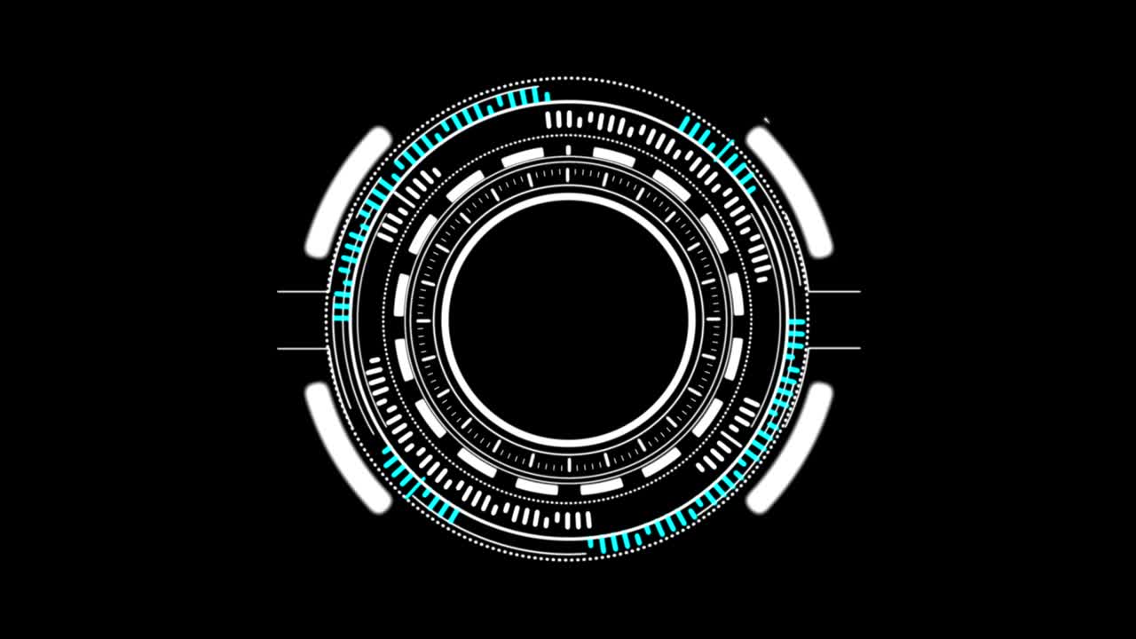 미래의 사이버 기술 개념을위한 서클 허드 헤드 업 디스플레이 인터페이스 요소와 어고 곡물 처리