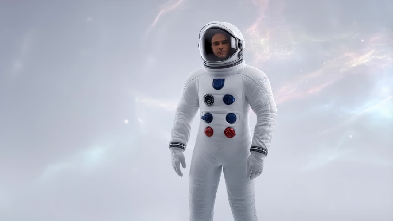 Astronauta in una tuta spaziale bianca