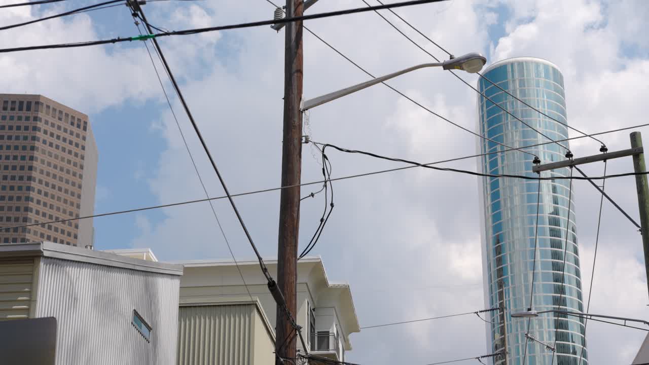 Low-Angle Shot of Houston Skyscrapers | Downtown Texas Skyline from Fourth Ward Neighborhood