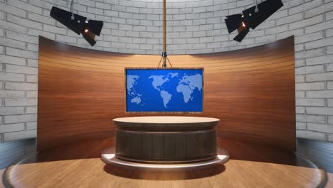 3d virtual tv studio news , tv on wall.3d virtual news studio background loop