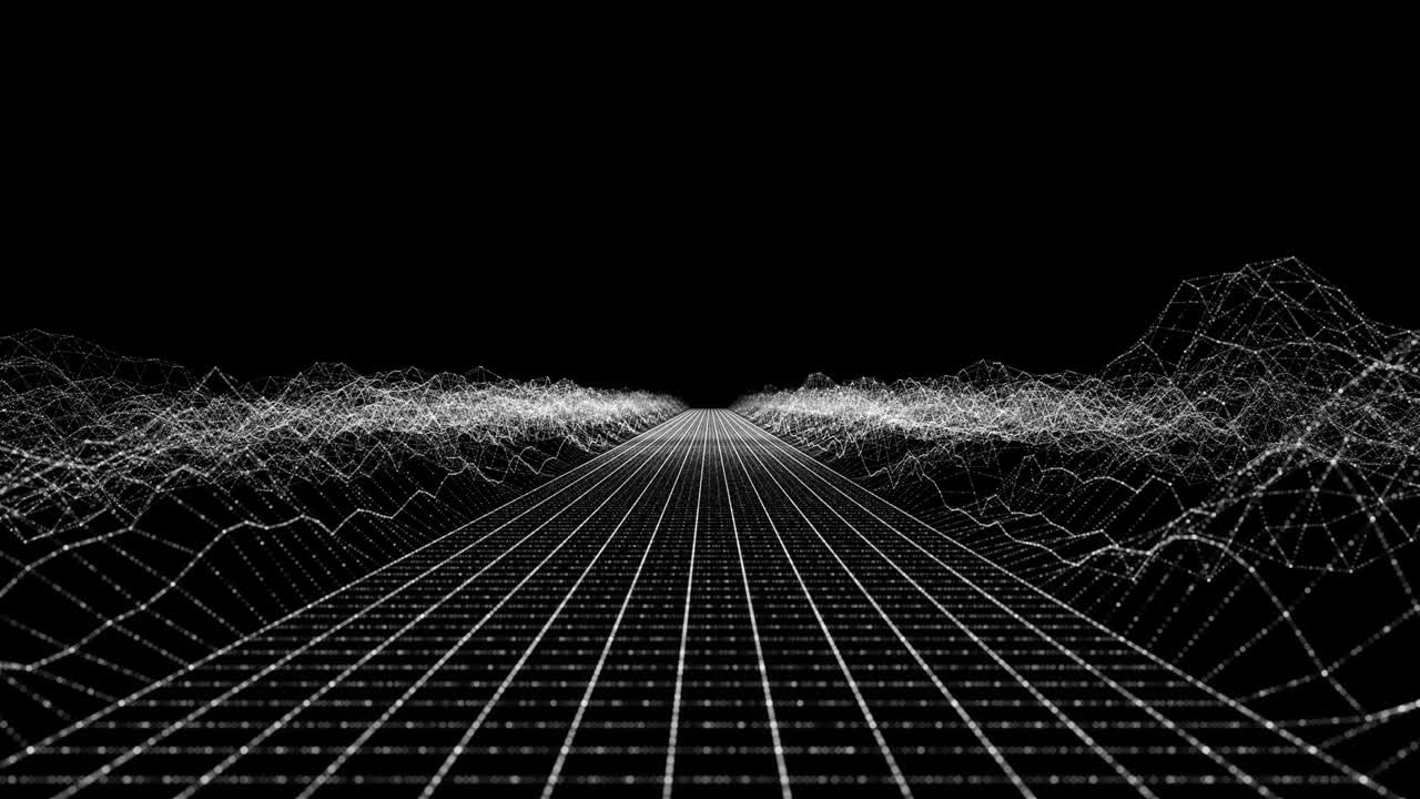 paisaje digital de brillo con partículas