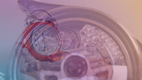 animación de un reloj sobre un reloj de mano