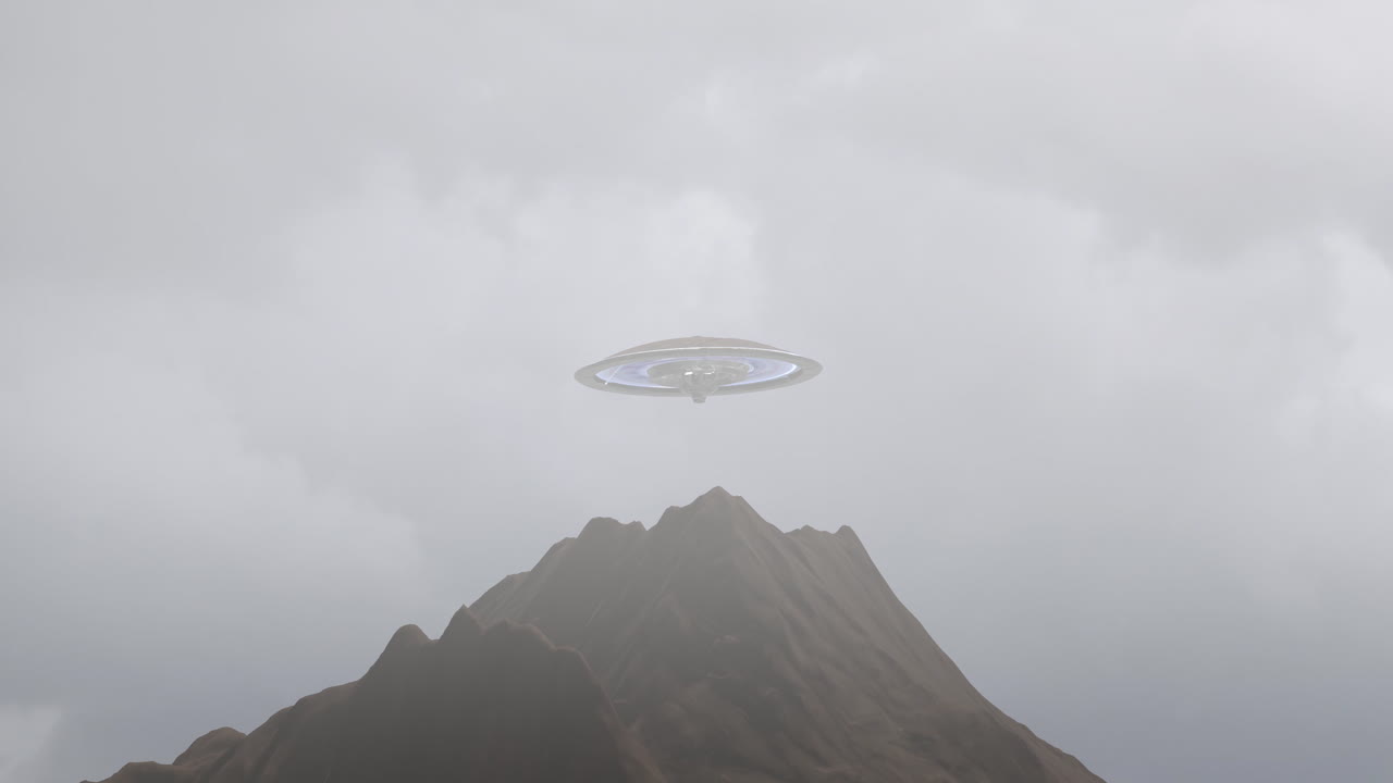 Misty Mountain with UFO
