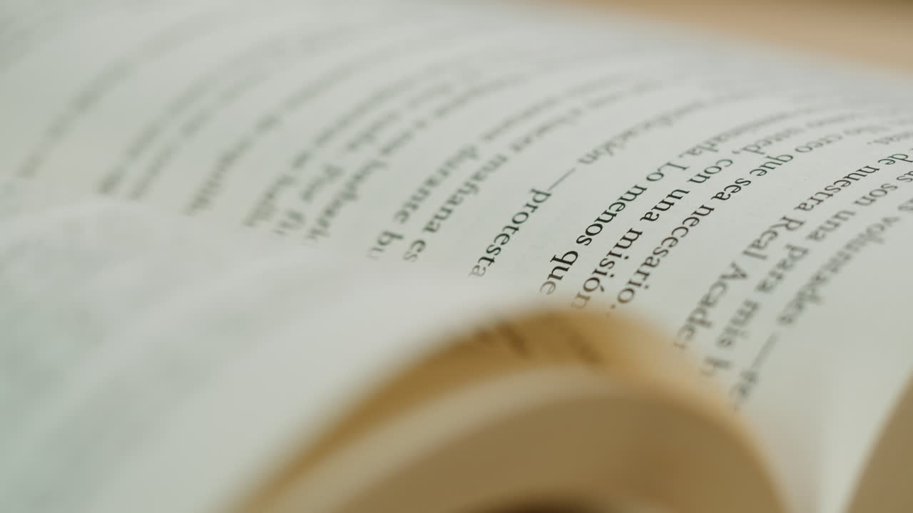 Open Book Pages Close Up