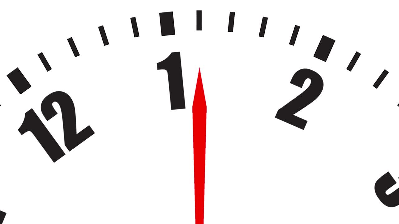 애니메이션 화이트 시계 표면 또는 12 시간 타이머