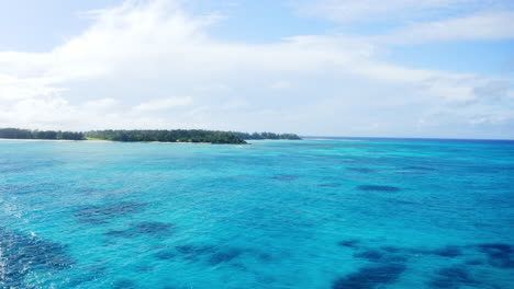 Aerial-drone-shot-of-tropical-beach