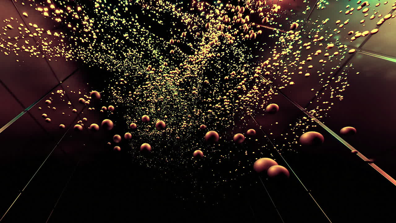 금색 입자를 가진 추상적인 디지털 예술