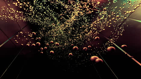 abstract digital art with golden particles