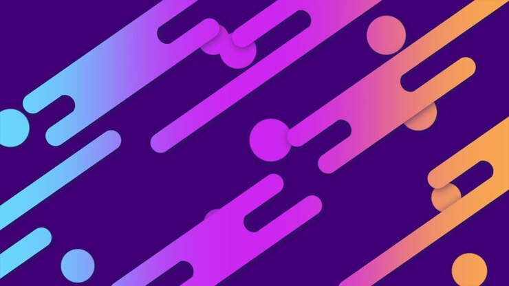 Corporate purple memphis style with liquid lines and dots