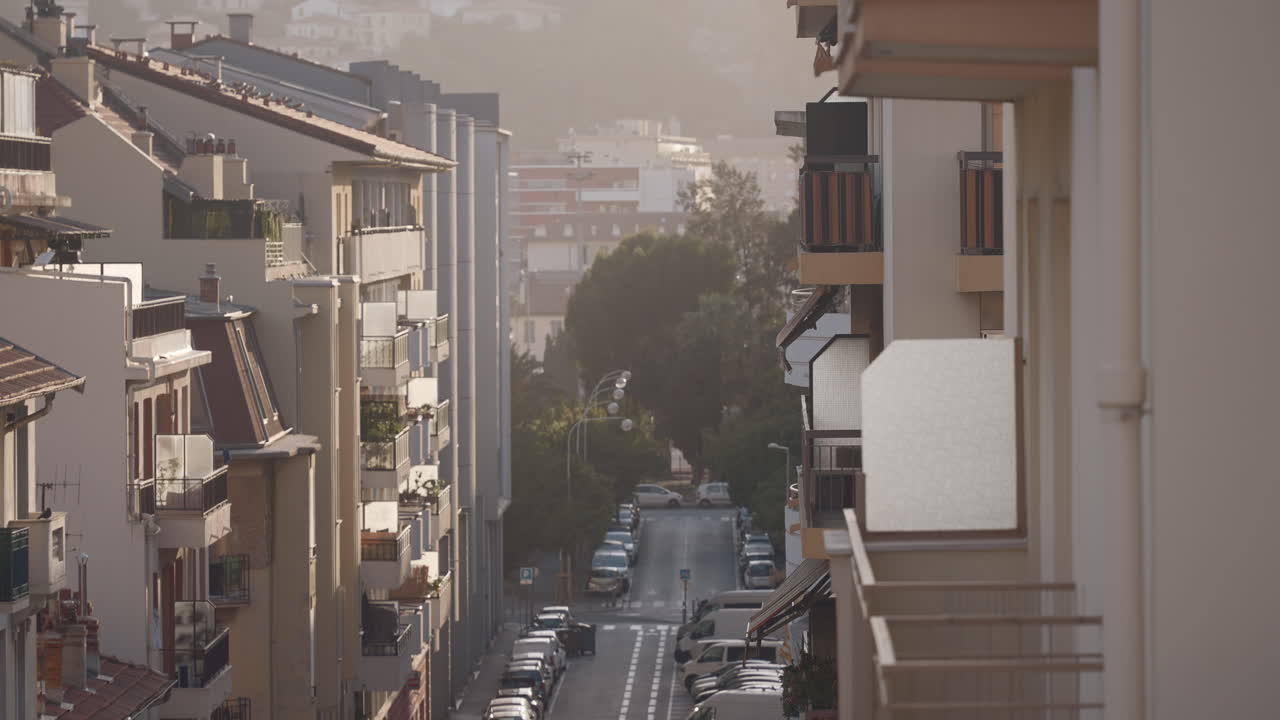 아침 에 도시 광경