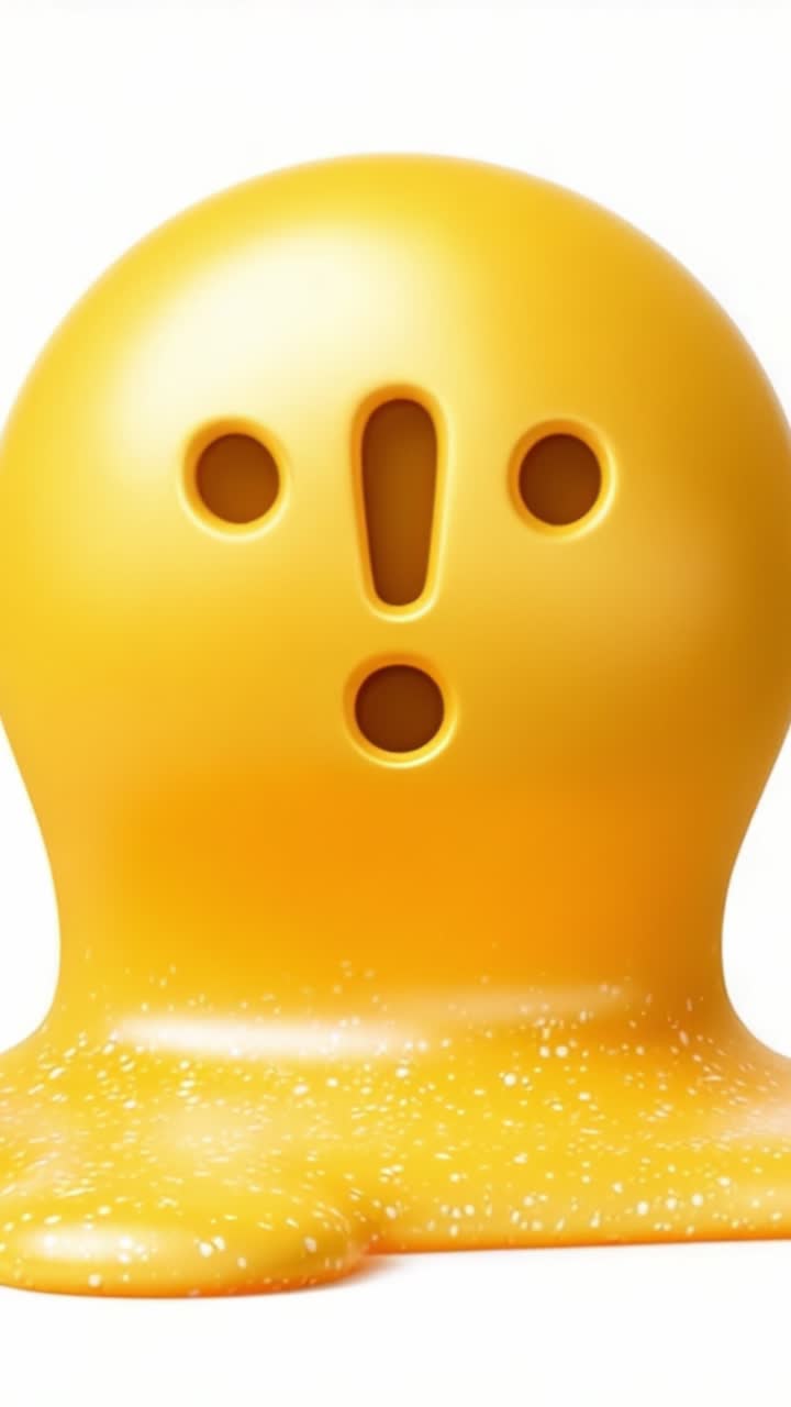 Surprising Expression of a Yellow Blob Character Emanating Unique Personality Through Its Design and Playful Presence in a Creative Context