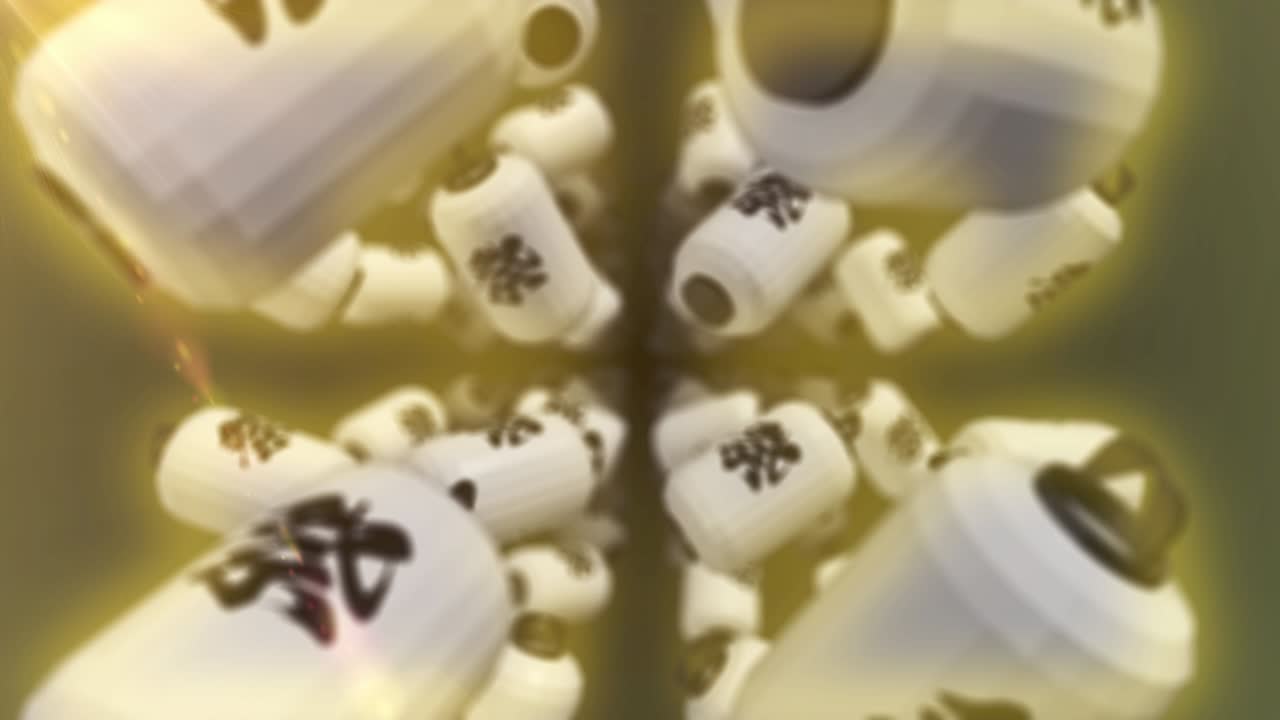 Japanese Chinese glow light lantern festival loop animation