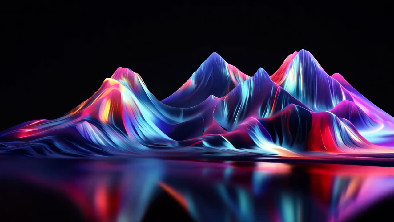 Abstract Neon Mountains