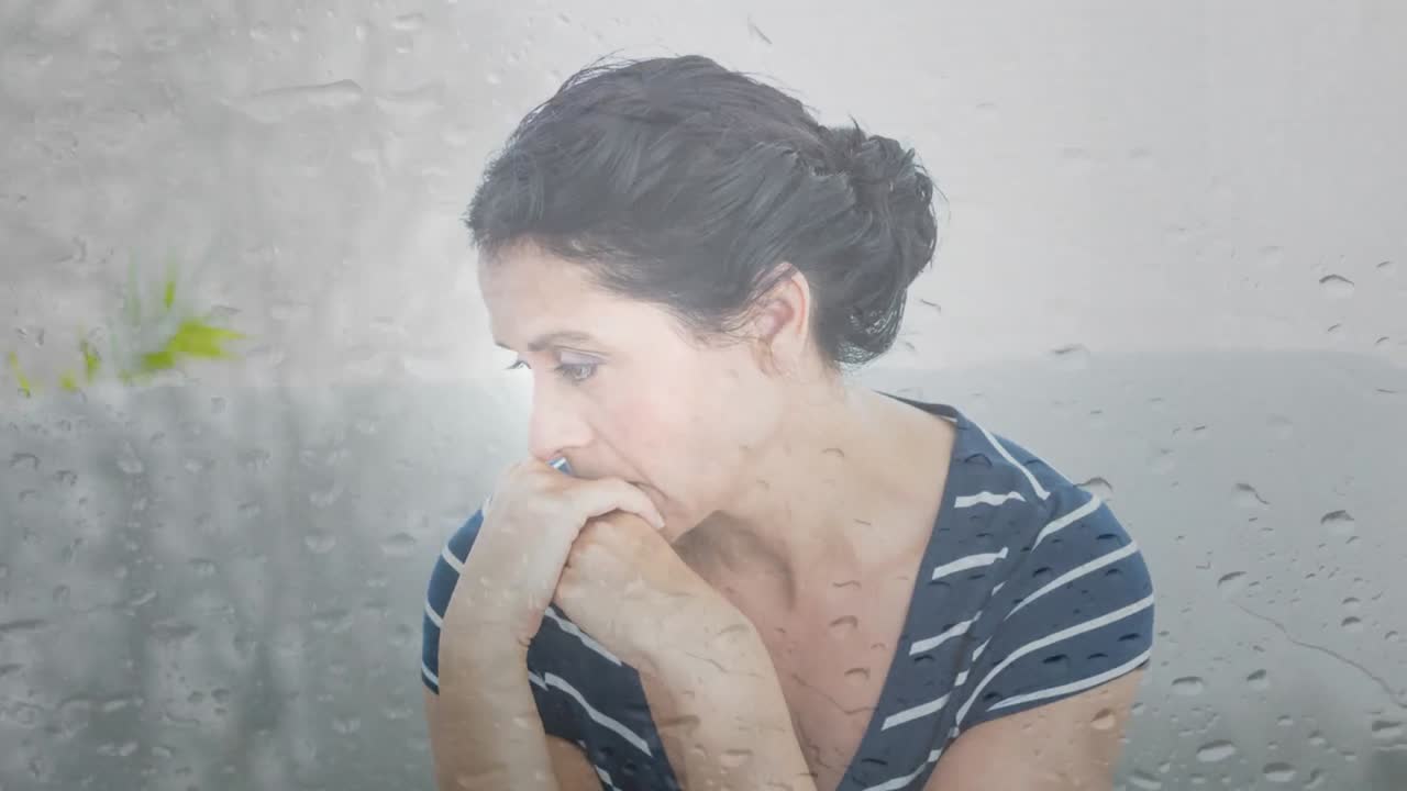 걱정하는 여성의 디지털 애니메이션 4k