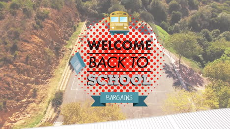 animation of back to school text over sports field