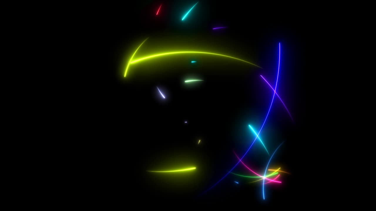 모든 무지개 네온 화살표 모션 무작위 중간 프레임 카운트 다운 및 숫자 효과 색상 크기를 줄입니다.