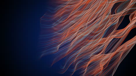 fantastic animation with particle wave object in slow motion and space for text, 4096x2304 loop 4k