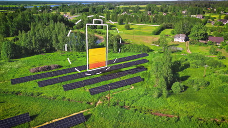 granja de paneles solares que genera energía renovable - concepto: solución de ahorro de energía