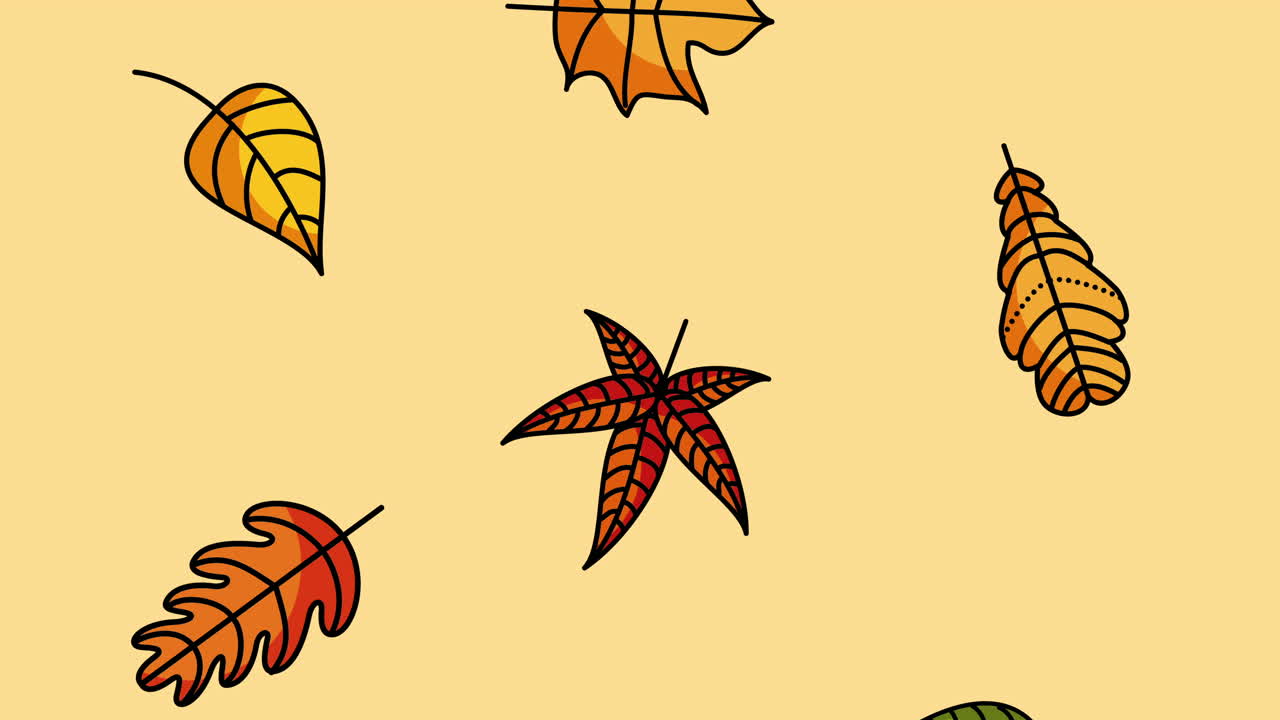 잎의 비 애니메이션과 함께 가을 계절 안하세요