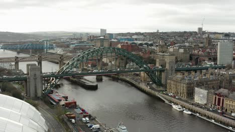 a flight showing newcastle city centre, the river tyne and bridges