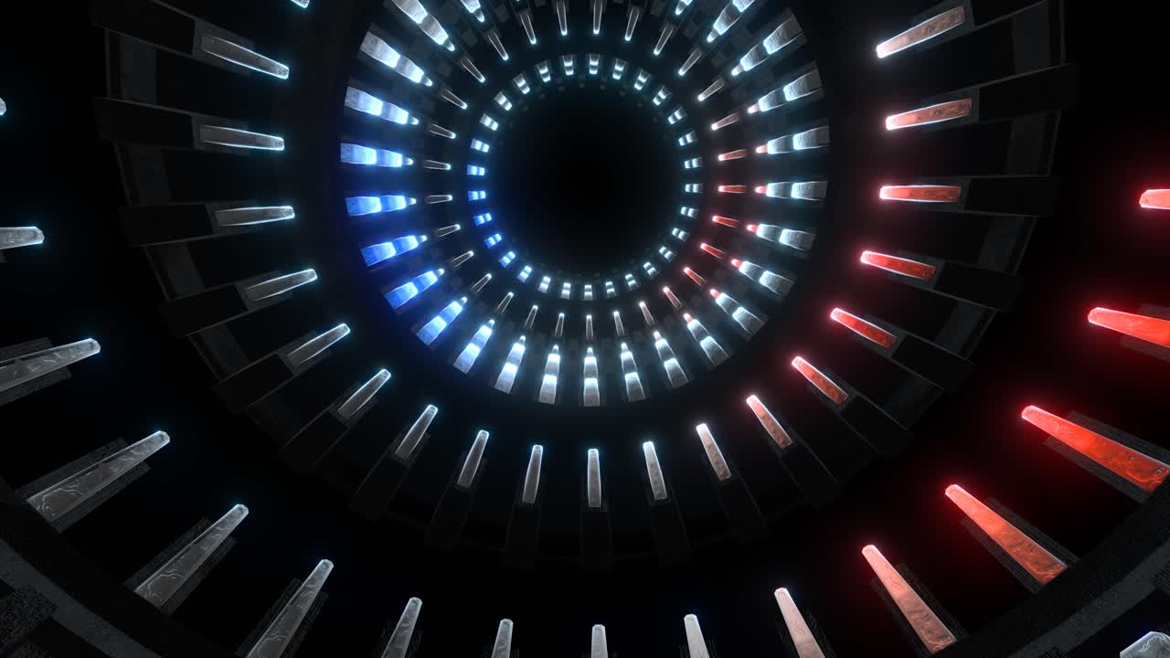 Abstract Glowing Circular Tunnel