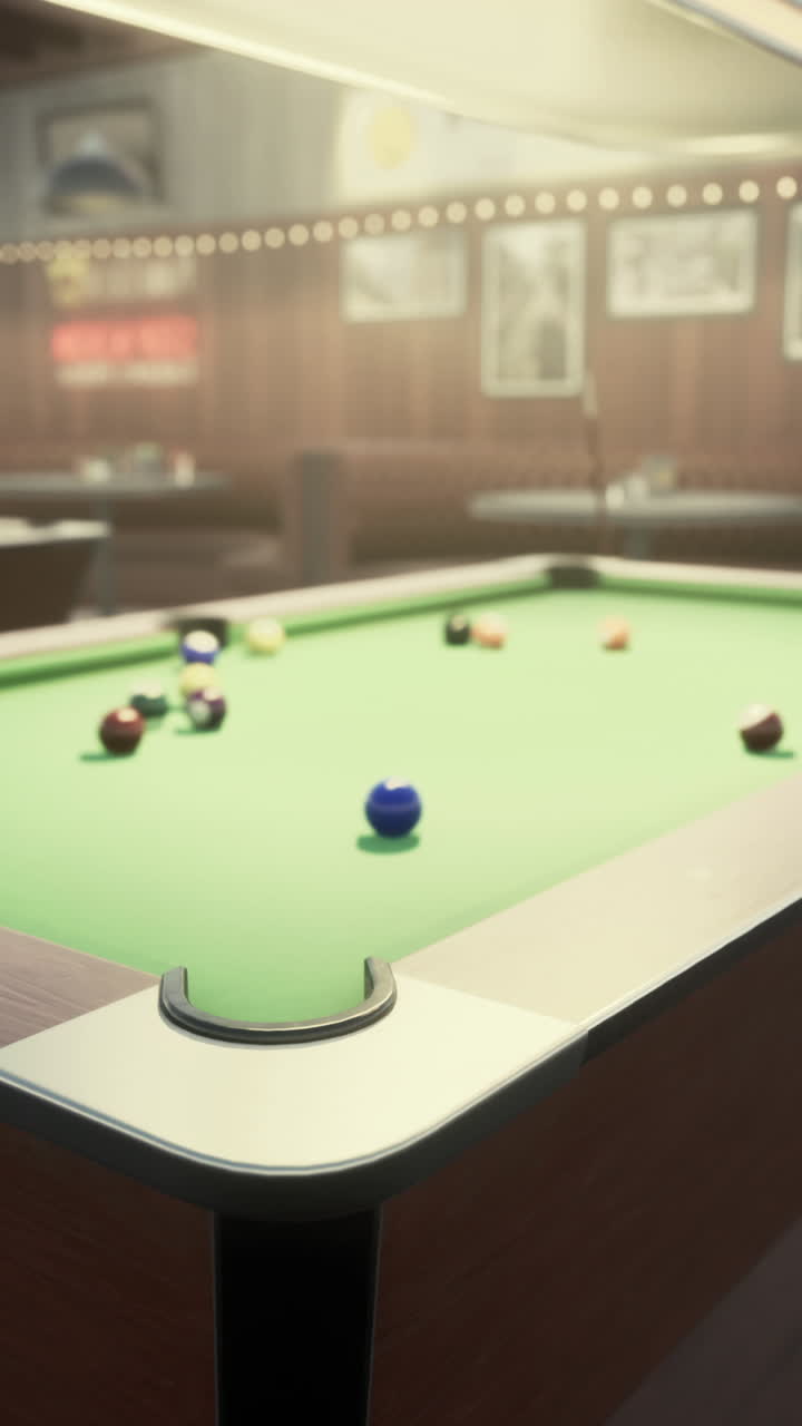 Pool Table in a Classic Bar Setting