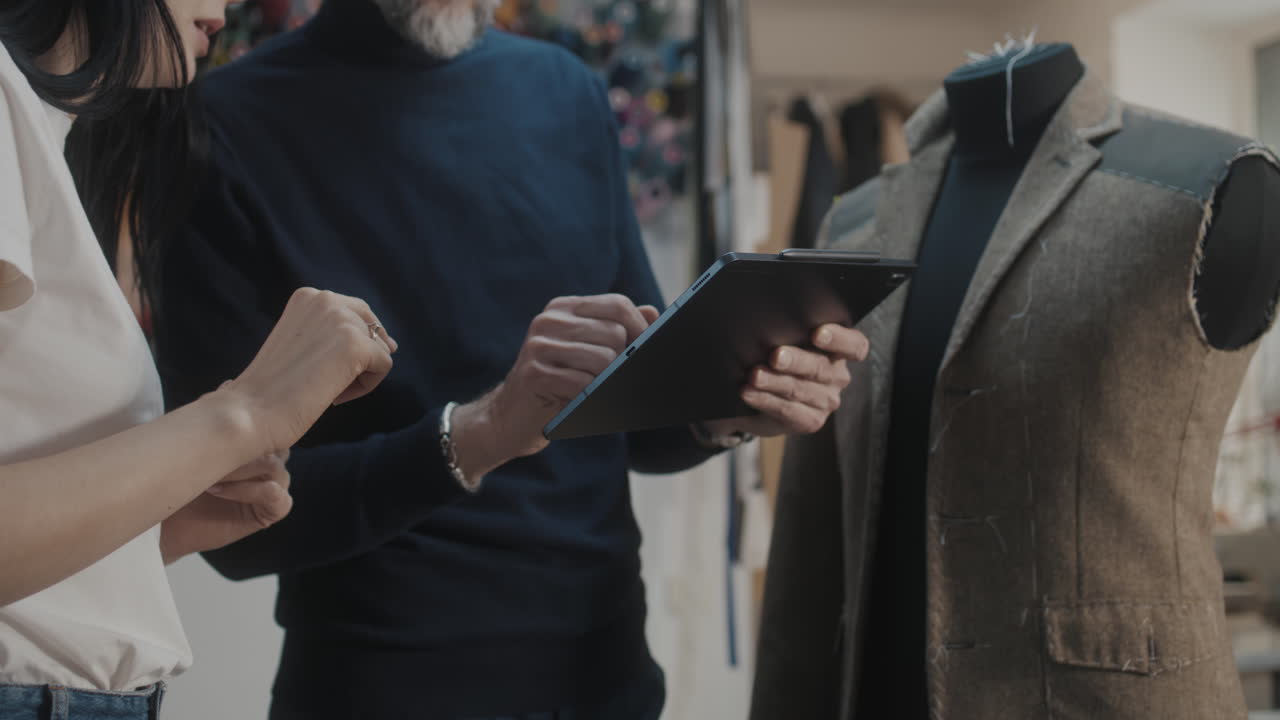 Fashion Designers Working on a Jacket Design