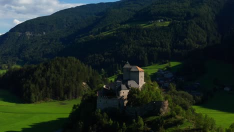aerial view of burg reifenstein in freienfeld, south tyrol, italy