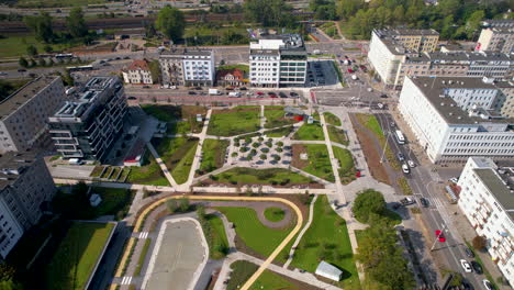 aire hacia atrás - centro de gdynia sobre el parque central