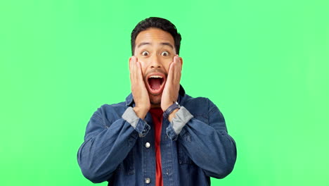 Shock,-surprise-and-face-of-man-by-green-screen