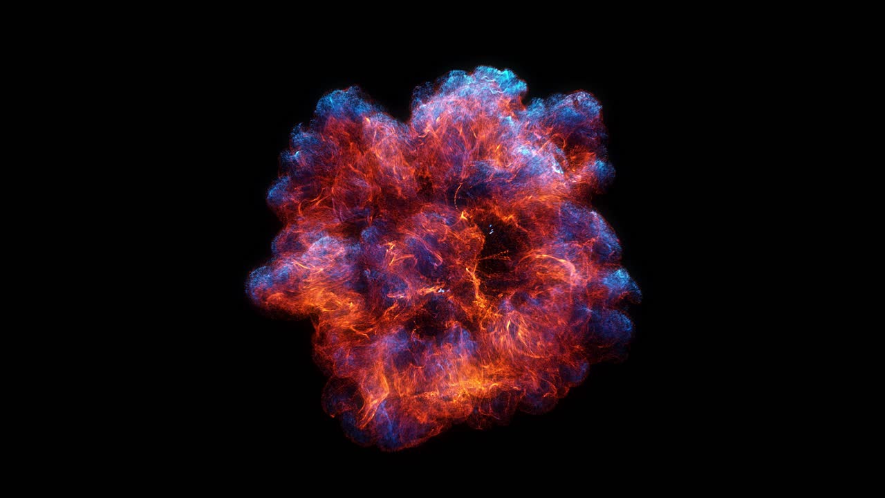 Dynamic Abstract Energy Explosion on Black Background