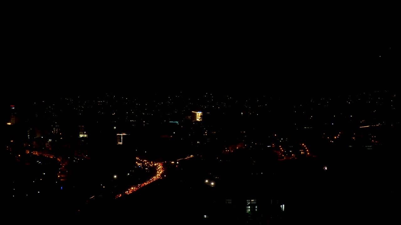 high view for the street in Addis Ababa, with one big street full of cars