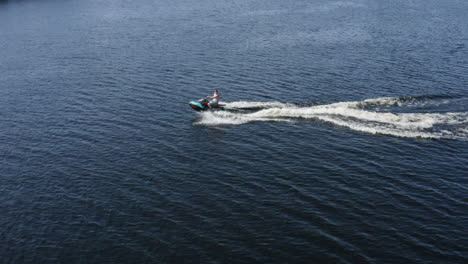 aerial view of water scooter jetski on river water