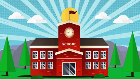 School-building-icon-against-sky-in-background