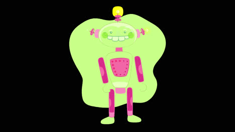 cute green robot