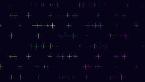 Vibrant-crosses-forming-a-symmetrical-grid-on-black-background