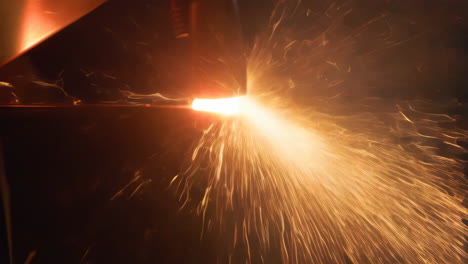 plasma cutting operation with sparks