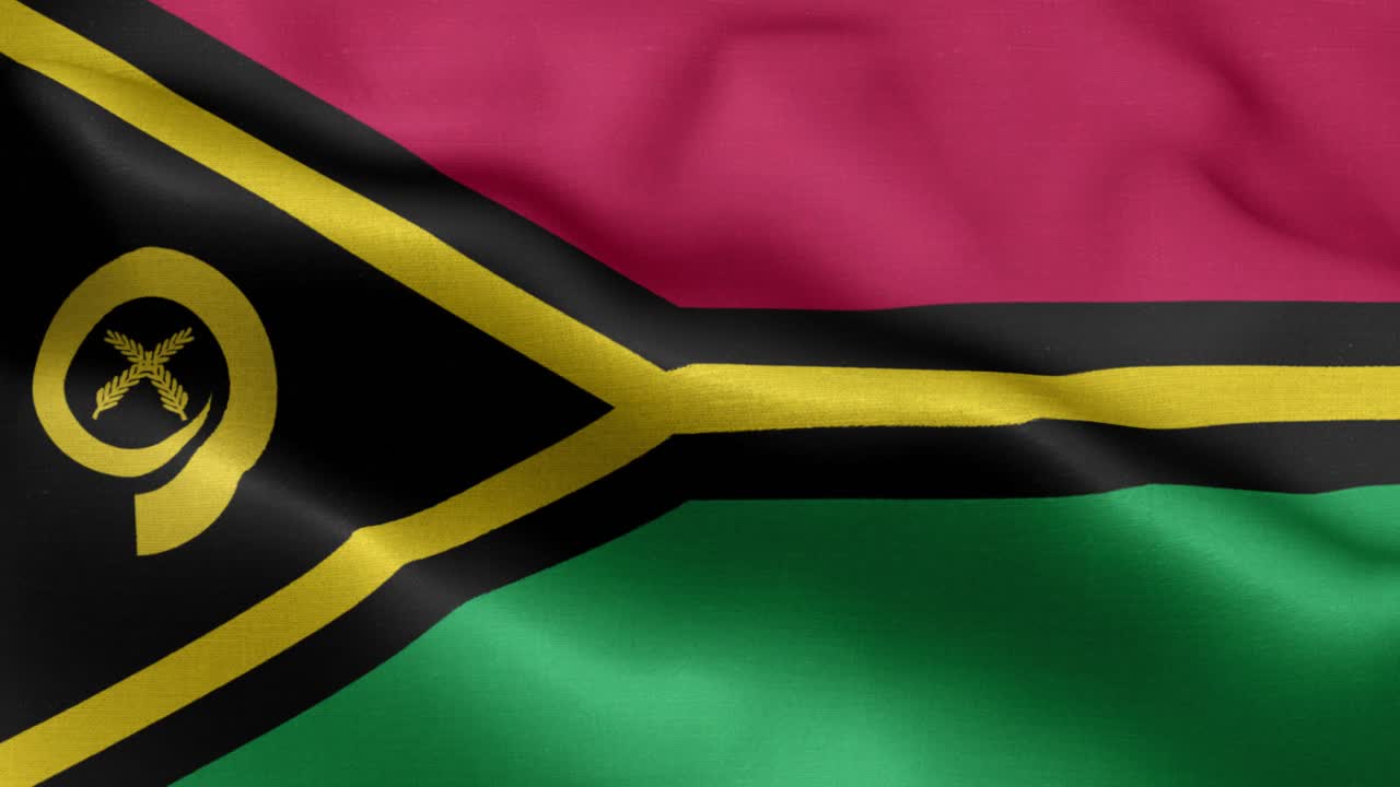 ondeando la bandera nacional de vanuatu en bucle 4k
