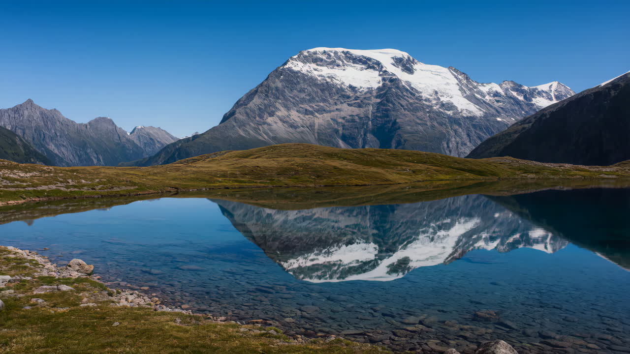 Mountain landscape with lake reflection