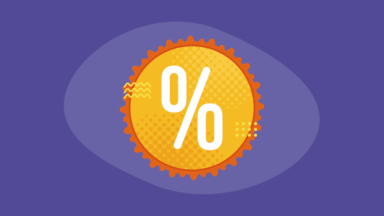 símbolo de porcentaje en animación comercial de encaje