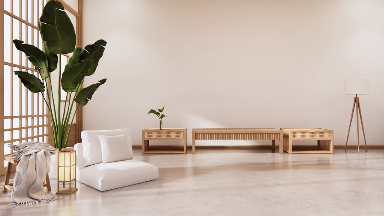 일본어 - 젠 스타일, 미니멀 디자인. 3d 렌더링