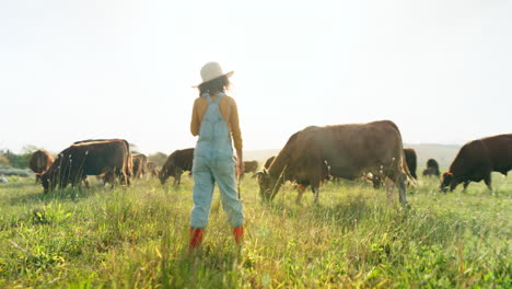 family, farming and countryside farmer with girl